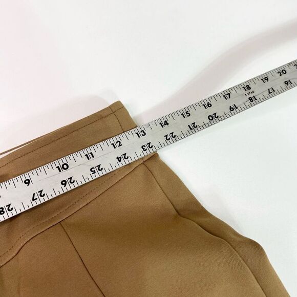 J. Crew Mario Bellucci Flare Pants Womens Tan XS Zippered Bell Bottom High Rise - Picture 10 of 13